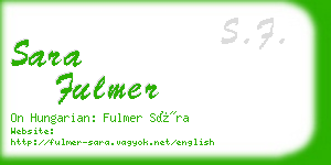 sara fulmer business card